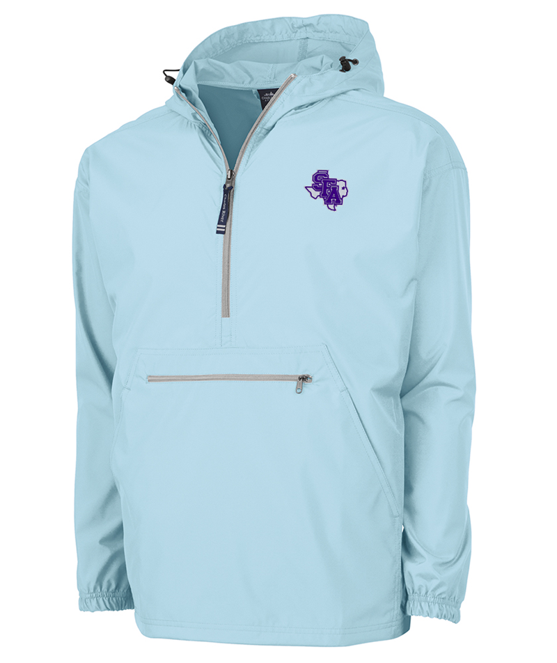 Charles River Light Blue Half Zip Rain Jacket