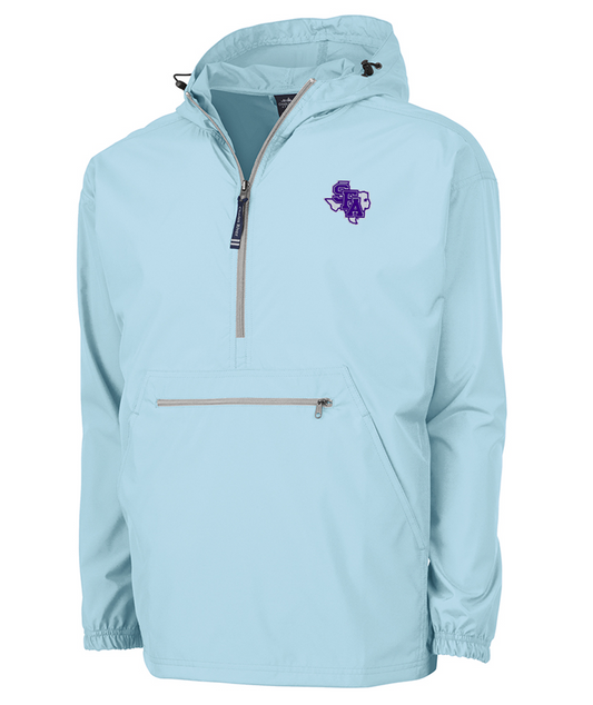 Charles River Light Blue Half Zip Rain Jacket
