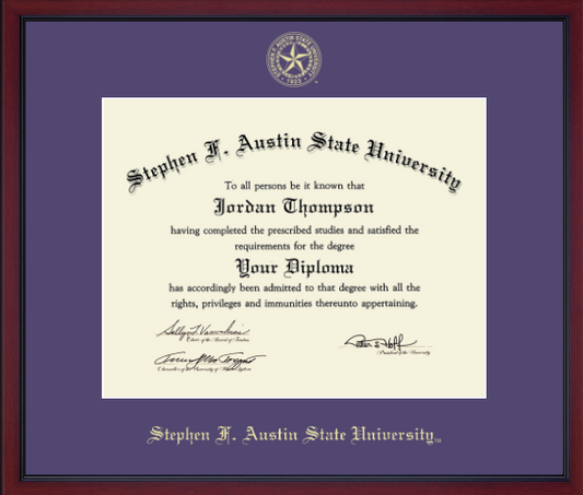 Church Hill SFA Gold Embossed Achievement Edition Diploma Frame (Purple)
