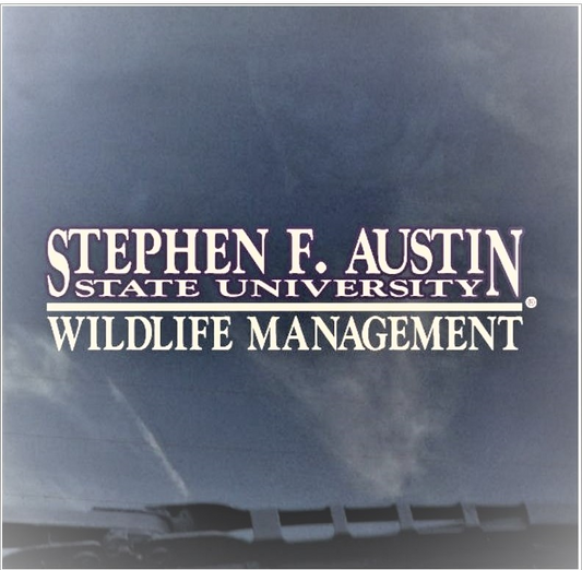STEPHEN F. AUSTIN STATE UNIVERSITY Wildlife Management Car Decal