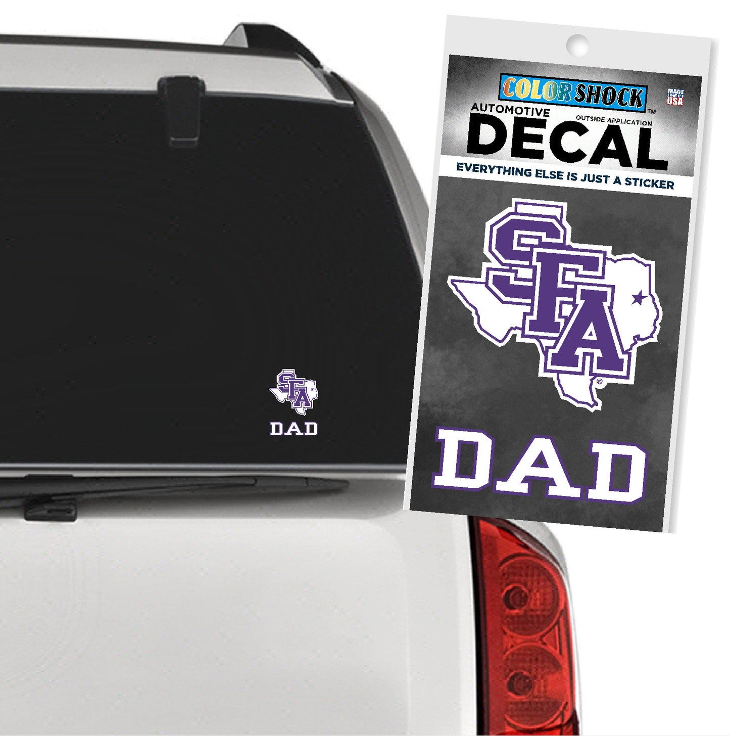 State of Texas SFA Dad car decal