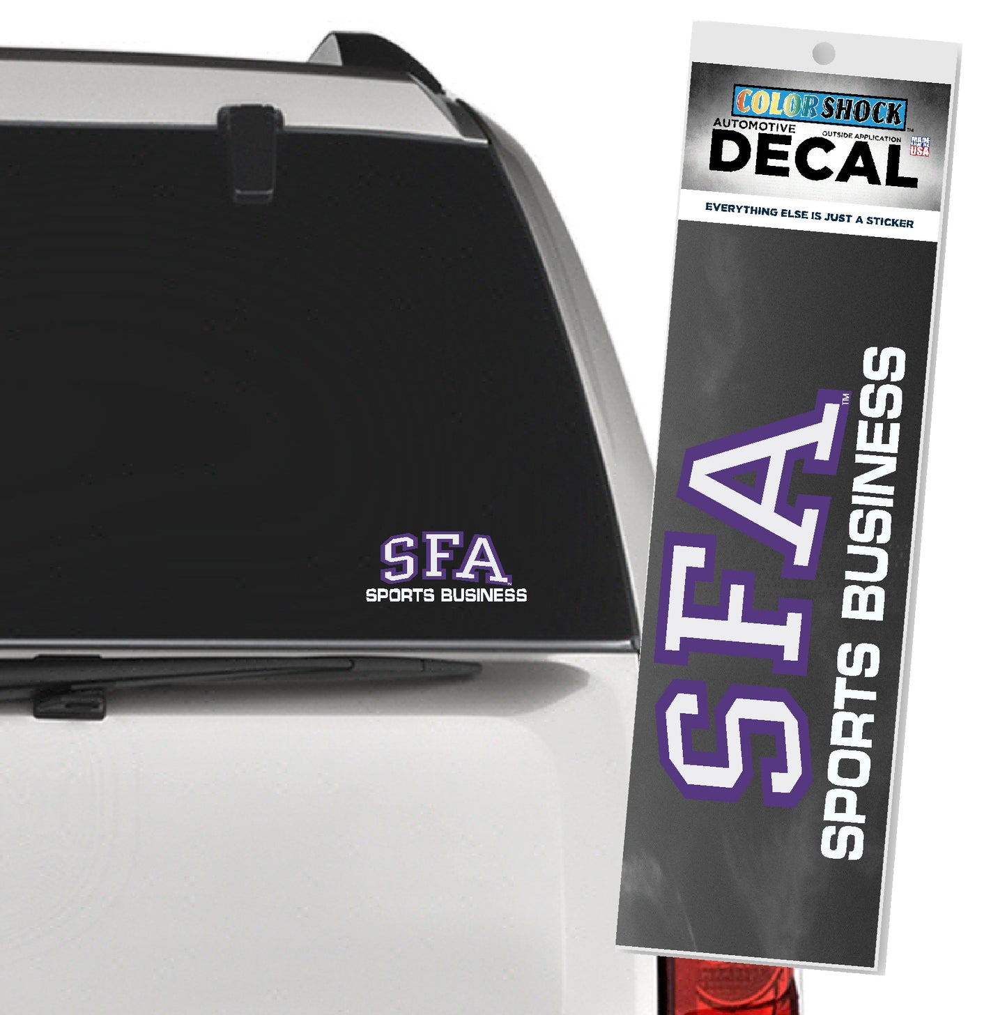 SFA Sports Business car decal