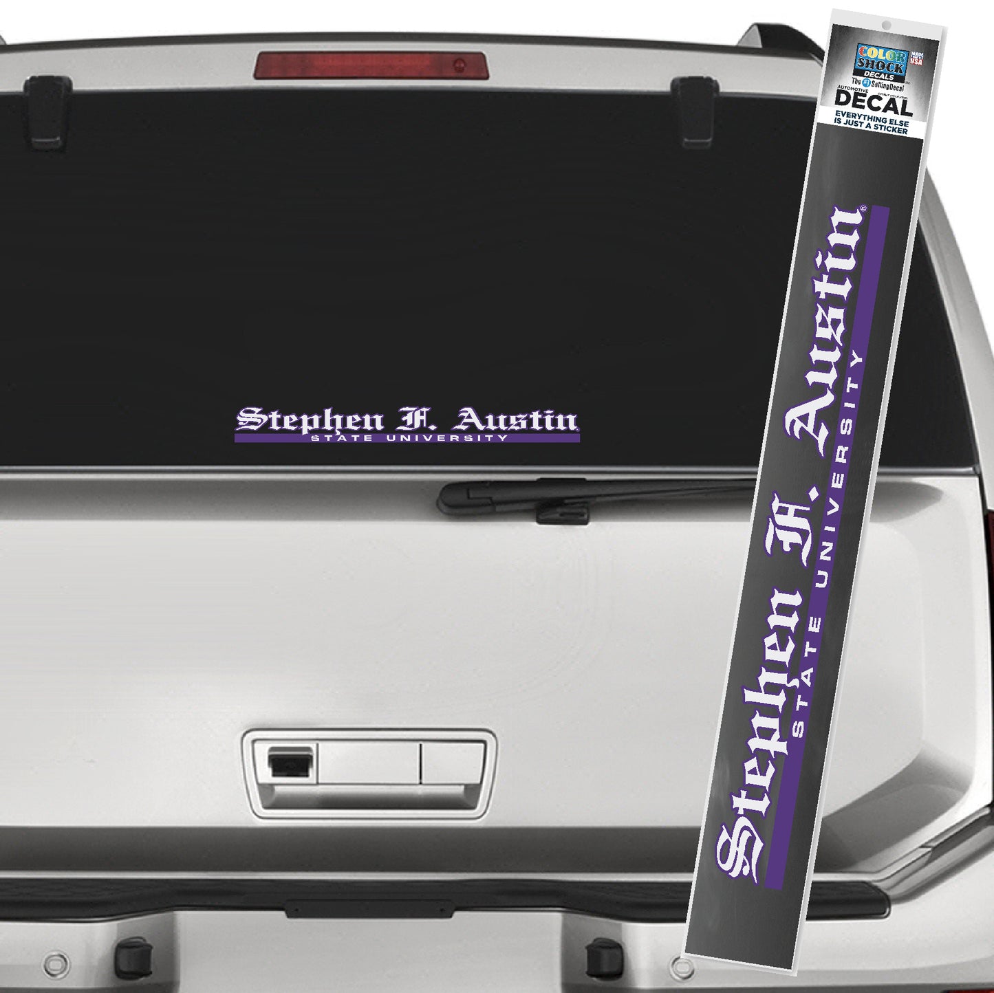 Stephen F. Austin Text car decal