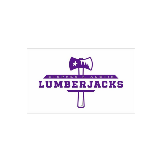 White SFA Lumberjacks Logo (3' x 5')