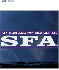 My Son And My $$$ Go To SFA Car Decal